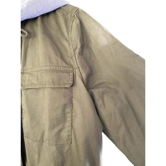 Caslon Women's Military Green Long Sleeves Button Down Utility Jacket Size Large - Picture 2 of 6